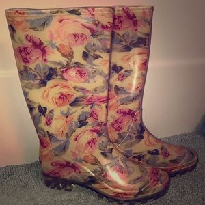 Floral rainboots